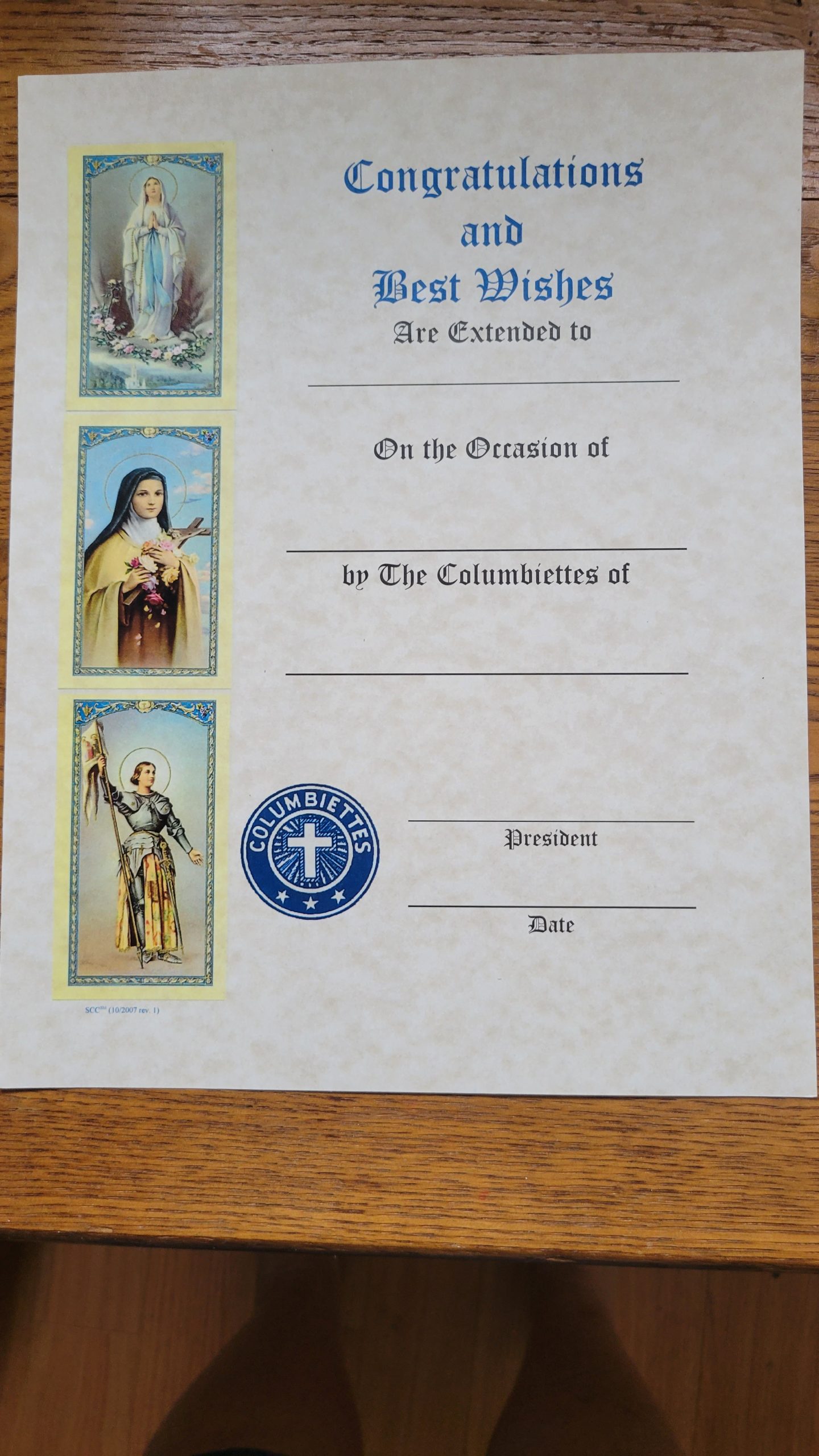 CERTIFICATE - Congratulations and Best Wishes