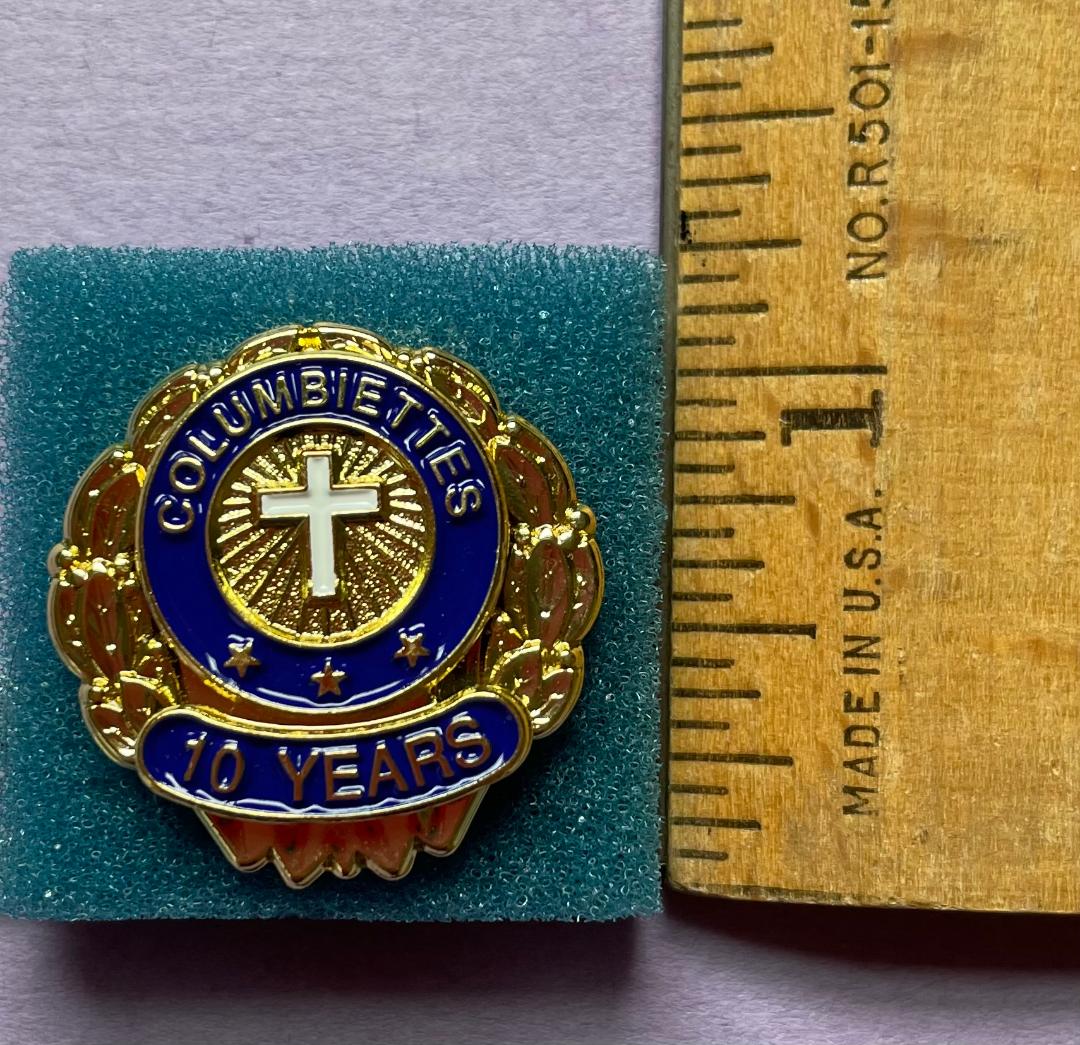 Columbiette Anniversary Pin - 10 Years LARGE